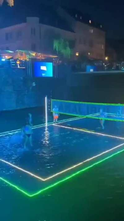 This incredible volleyball court