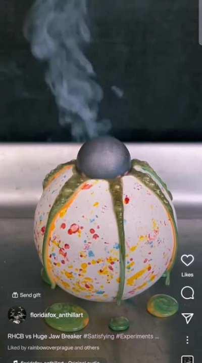 red hot metal melting through jawbreaker