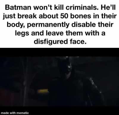 Batman won’t kill criminals.