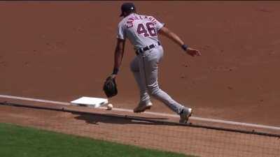 Gio Urshela's jumping throw, 06/06/2023