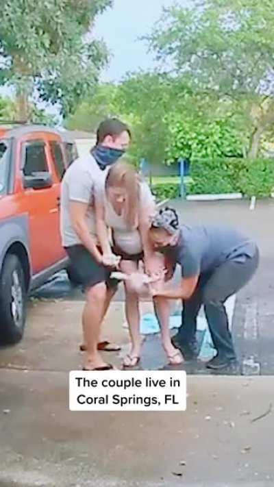 Women giving birth at a parking lot, Wow some women tho are strong much respect for her and the midwifery that helped her.