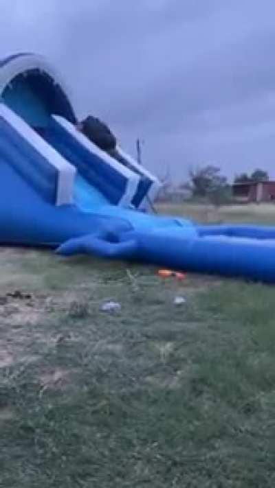 Wcgw using a water slide. Family and friends almost die laughing 😂.