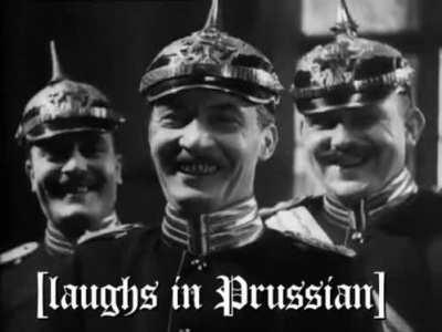 Does anyone know where I can find the exact font from the laughs in Prussian gif? And where to download?