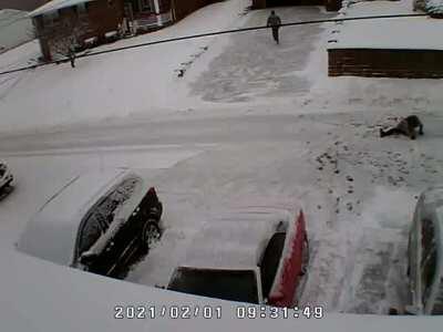 Full video of neighbor killing over snow.