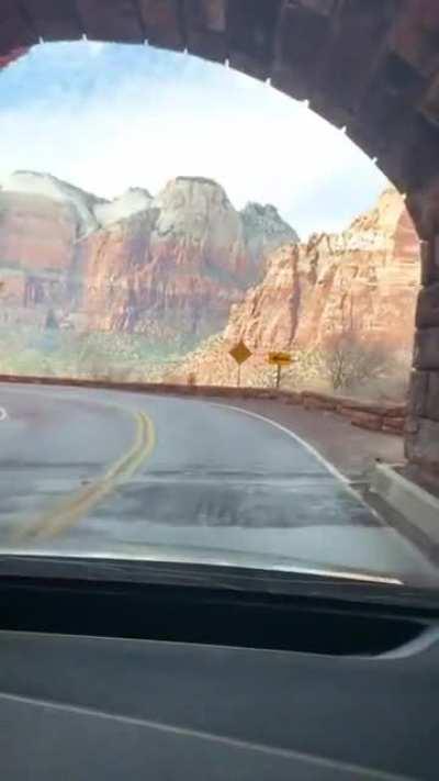 View after exiting a tunnel in Utah