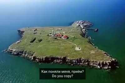 A Russian Warship telling 13 Ukrainian soldiers to surrender on Snake Island. However, they were met with a response of, 