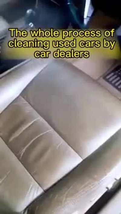 The process of cleaning used cars by dealers