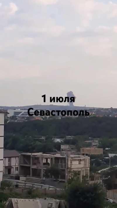 Explosion in Sevastopol, Crimea, 01.07.2024. The person recording says: 