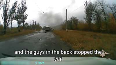 RU POV: Video of drone attack on civilian bus 