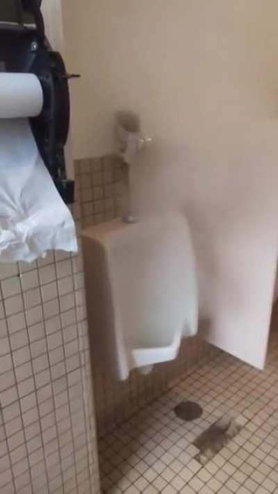 What could go wrong when flushing a urinal?