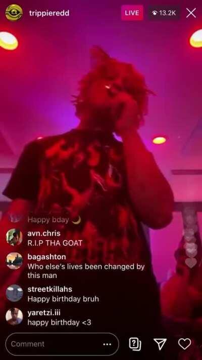 Trippie Redd on live jamming to X on his birthday. Kind of unfortunate for Trippie that X’s passing happened on his birthday. Lowkey sadboy hours every time Trippie tries to celebrate