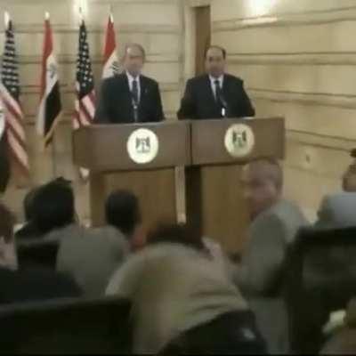 On this day in 2008, Iraqi journalist Muntadhar al-Zaidi threw his shoes at former US president George W. Bush while he was on an official visit to the country. The journalist described his move as a retaliation for the US invasion of Iraq.