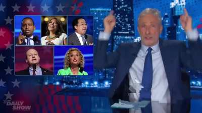 Jon Stewart mocked the DNC for excluding Palestinian-American voices