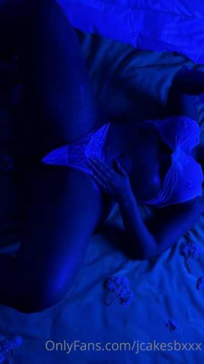 caressing herself