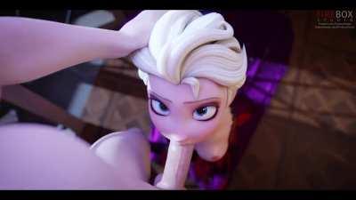 Elsa deepthroat swallow (Firebox Studio) [Frozen]