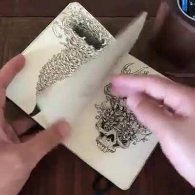 A book full of drawings created by artist and illustrator Kerby Rosanes.