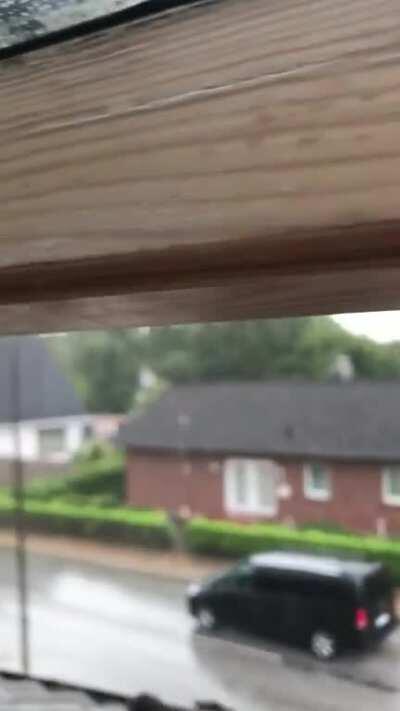 Rain on my roof window in northern germany.