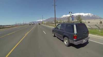 This biker saves someone's coffee cup