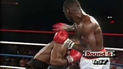 The 1986 battle in the ring between Mike Tyson and Jose Ribalta.  Ribalta is the fighter a peak Mike Tyson found toughest to knock out – who ‘Iron Mike’ said made him sick with pain after a war of attrition