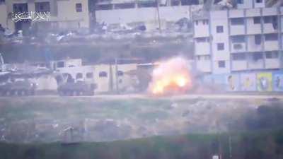 IDF Jeep hit by a Kornet missile in northeast of Beit Lahia 18.12.23