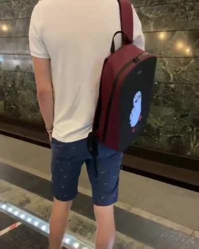 LED backpack with programmable screen.