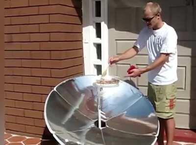 WCGW if you focus the power of the sun on a glass baking dish