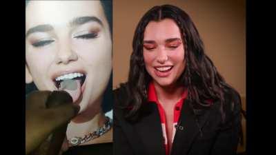 Dua lipa's cute reactions to me Cumming on her.