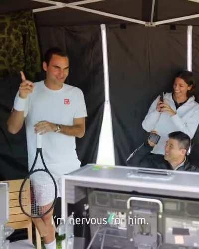 Federer honoring a young kid's dream