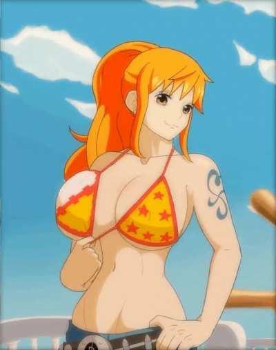 Nami showing off her tits (Scrabble007) [One Piece]