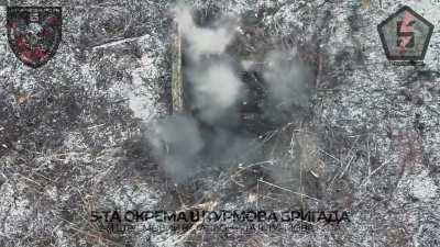 Cinematic compilation of drone drops by 5th Assault Brigade. Vicinity of Bakhmut