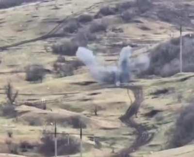 Russian soldiers attempt to roll away from Ukrainian artillery. It doesn't work. Eastern Ukraine.