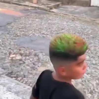 This kid's hair