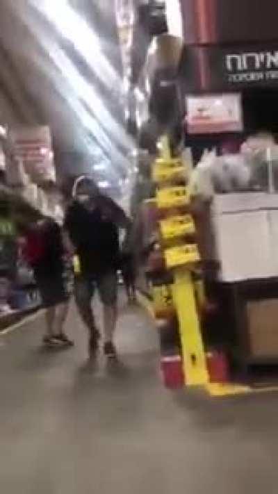 Supermarket towel prank goes wrong