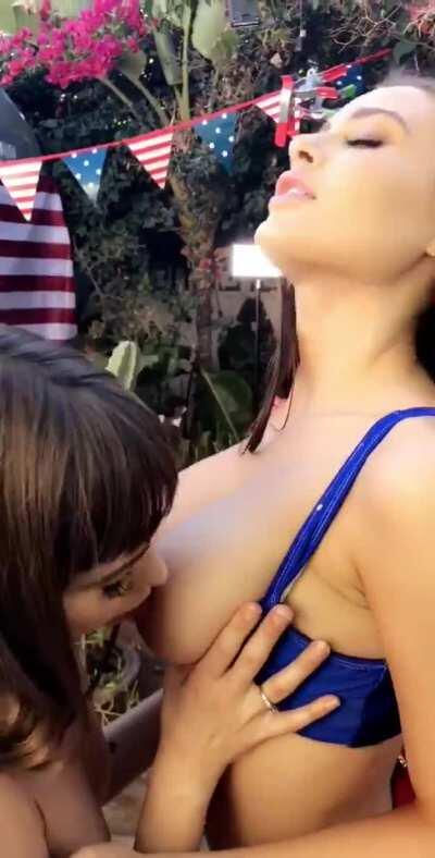 Riley Licking Lana's Titties