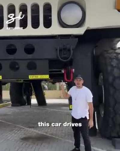 World's largest car. The Hummer H1 X3. There is an apartment inside and it can be driven.