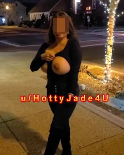 My bar and sidewalk flashing Desi boobies