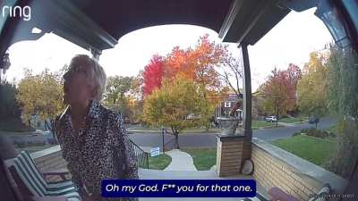 A woman has a meltdown because her neighbor is voting for Trump