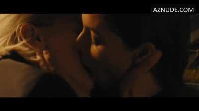 Natalie Krill Erika Linder tongue kissing in Below Her Mouth