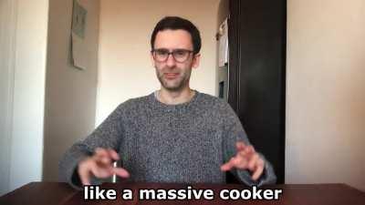 Awkward posh British man spits fire rap at kitchen table