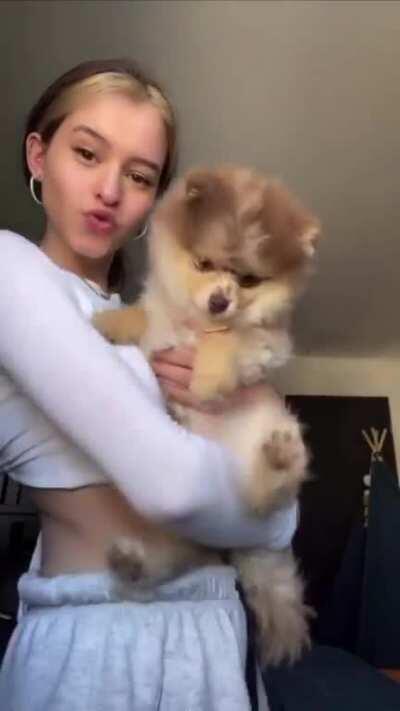 With Her Pup (Watch Closely)