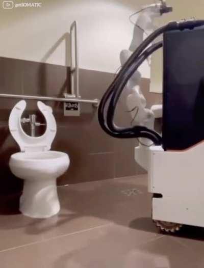 Bathroom cleaning robot