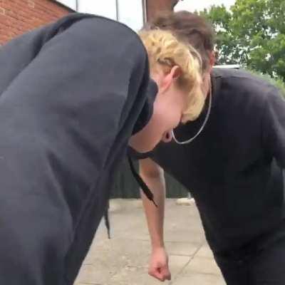 “Head battle” is a famous game among young people in Denmark in which the two participants press their heads against eachother until one lets