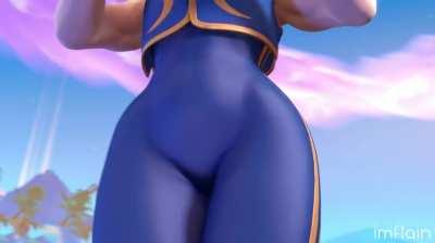 Chun-Li shaking her booty (Imflain)