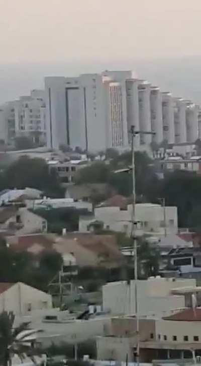 Footage of several rockets directly impacting Ashkelon, Israel as Iron Dome failed to intercept them