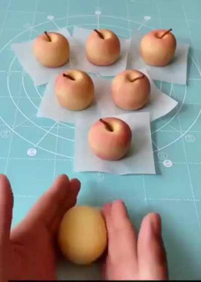 Apple shaped buns.