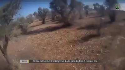 Captured GoPro footage of a failed TFSA attack on HRE positions near Sherawa, Syria