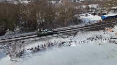 Russian mechanized troops moving in the Sumy region (Ukraine)