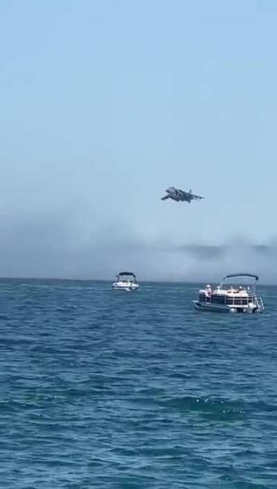 Marine Harrier Jet Showing Off It's Skills