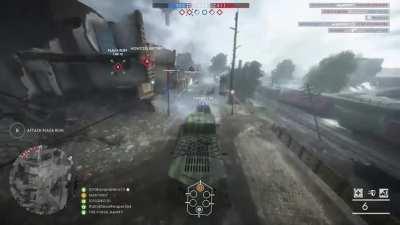 Giving the camping mortar artillery truck on my team a helping hand