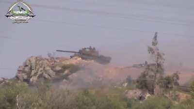 An SAA T-55 left exposed defending a checkpoint is engaged by a pair of Opposition RPGs - 2013